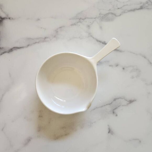 Corningware 2.5 cup 70s white cooling pot matching clear glass lid retro floral - Picture 3 of 6